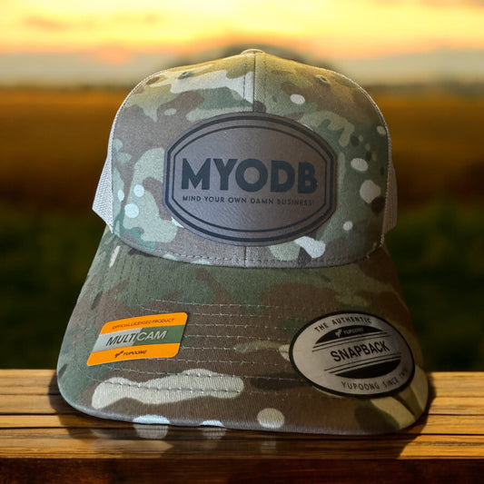 MYODB Camo Cammo Hat ( Mind Your Own Damn Business) Brown Patch Dark Cammo